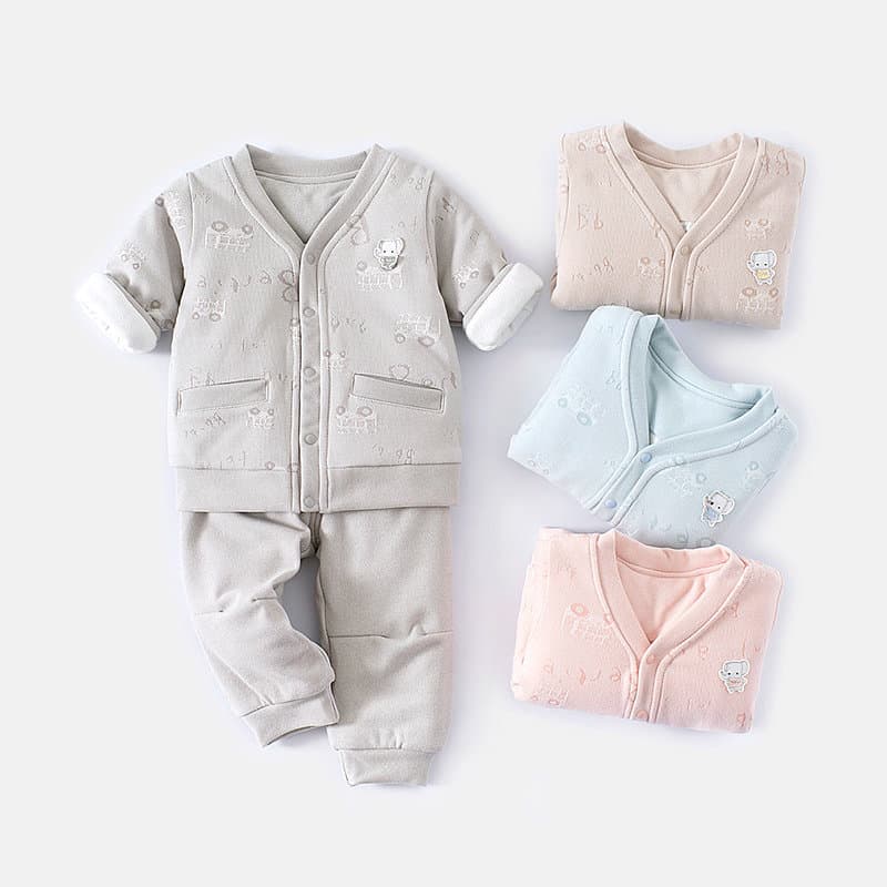 Bebê outono inverno quente alemão veludo terno Folio topo acolchoado manga longa bebê passeio moda roupas casuais