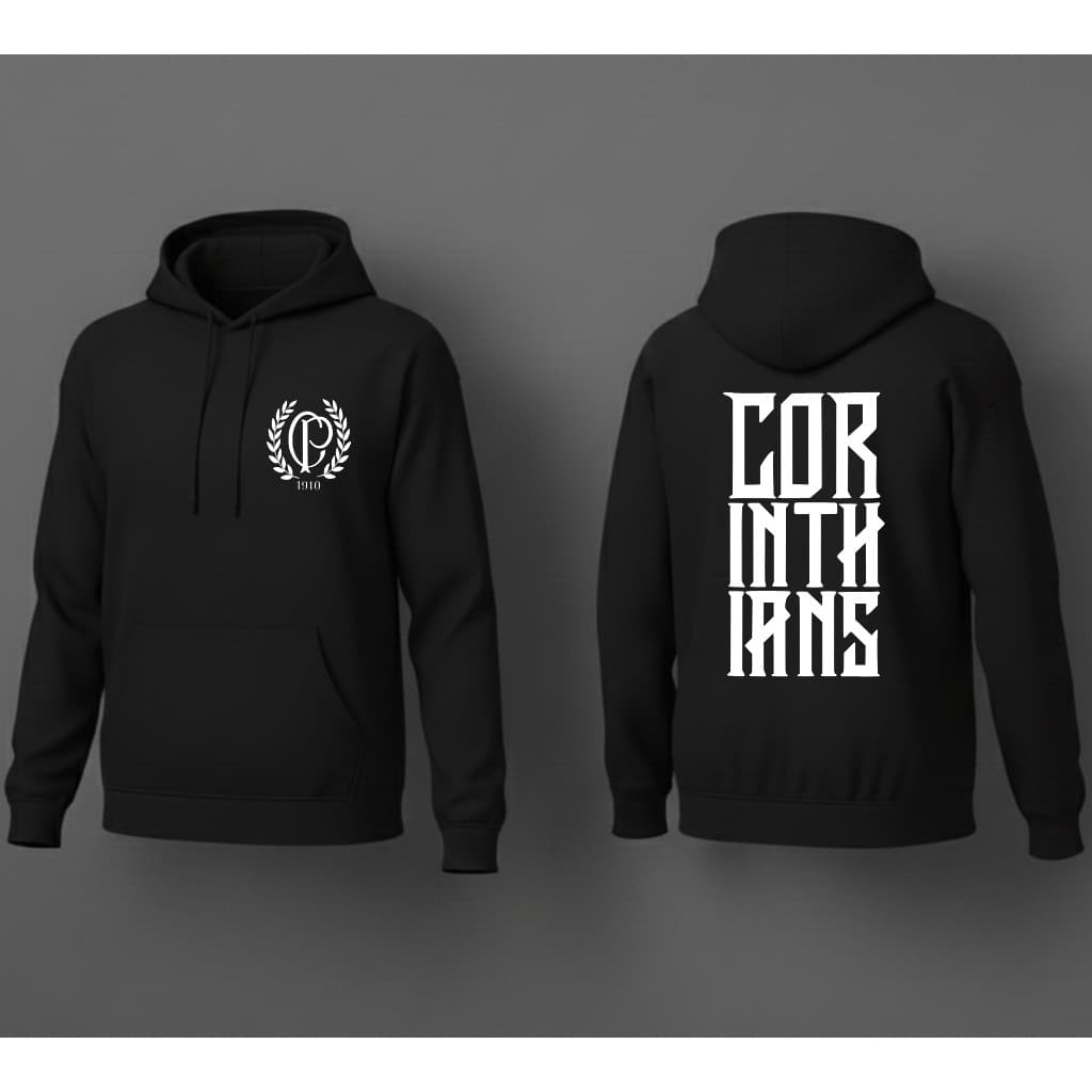 Moletom Masculino Corinth Time Canguru Agasalho Futebol Com Capuz Blusa De Frio Timão