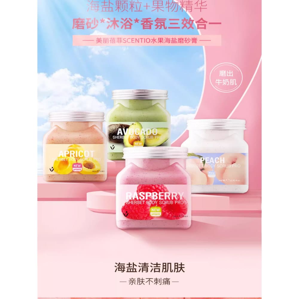 Tailândia Beautiful Bifi Sea Salt Body Shower Gel Esfoliante 2 em 1 Limpeza Corporal Esfoliante Fragrância Sal de Banho