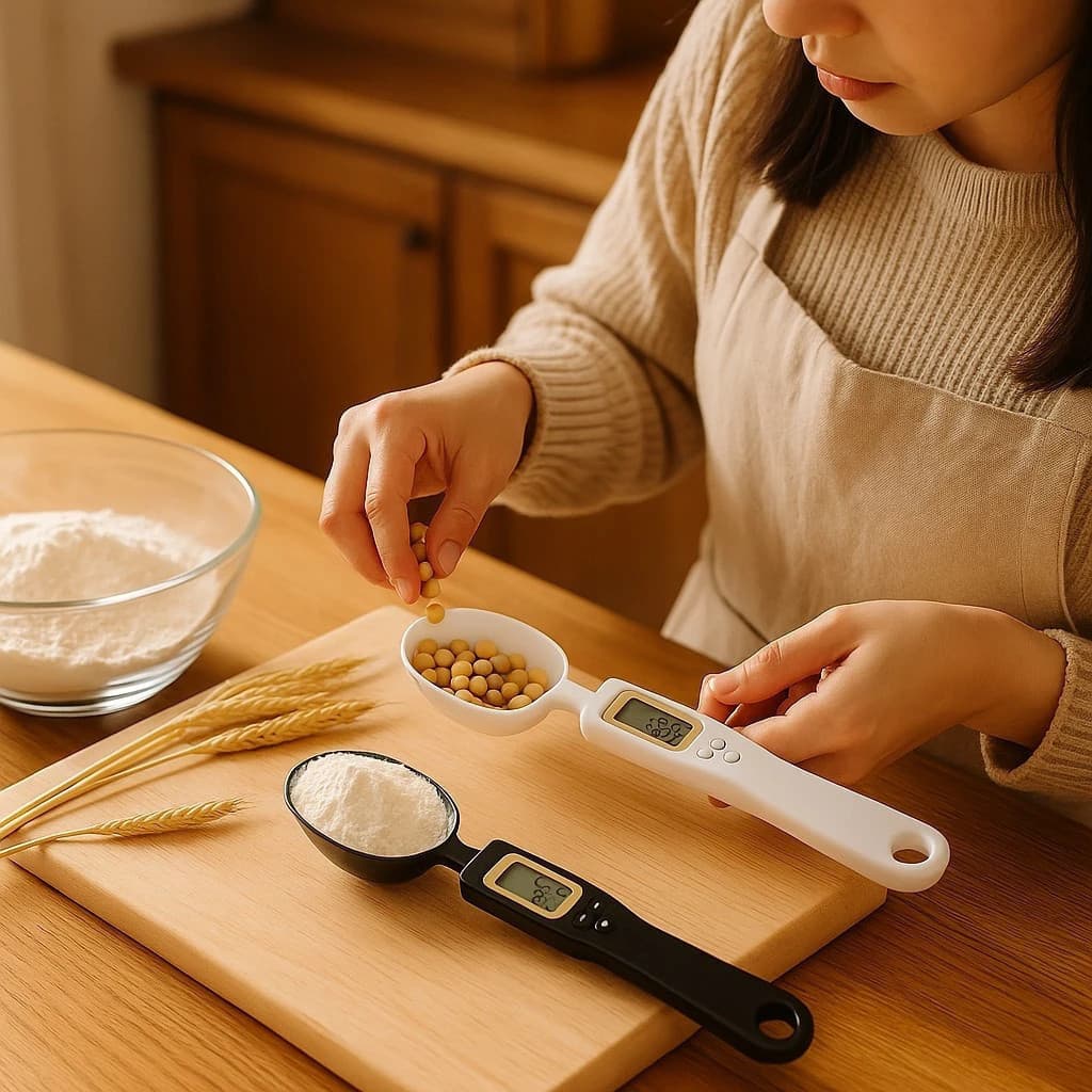 Colher Medidora Digital Balança Peso Alimentos Grãos Precisão Cozinha Portátil Compacta Prática