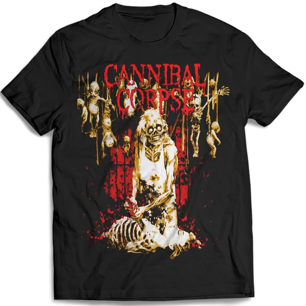 [Camiseta Vintage Masculina Algodão]HYP Camisa Cannibal Corpse Camiseta De Banda De Rock COR