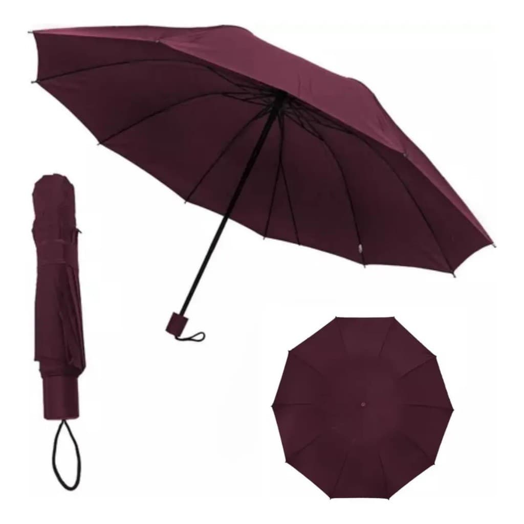 Guarda Chuva Grande Reforçado Cabe Na Bolsa Colorido Liso