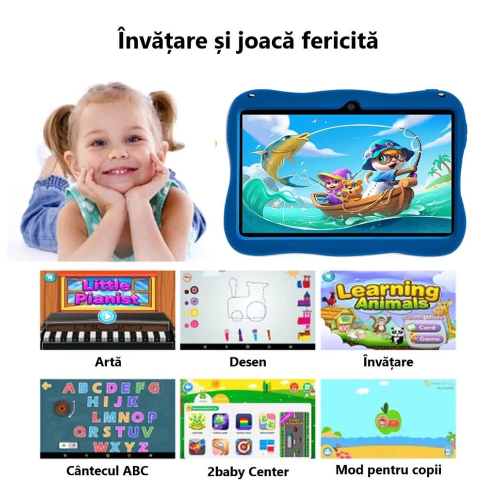 Tablet Infantil De 7 Polegadas Com WiFi , Bluetooth , Android , Inteligente Ultra Durável