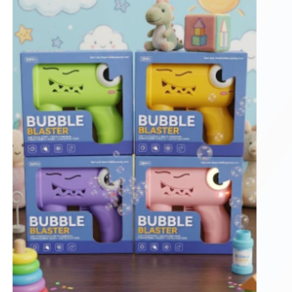 Pistola Lança Bolhas De Sabão Bubble Blaster Com Led