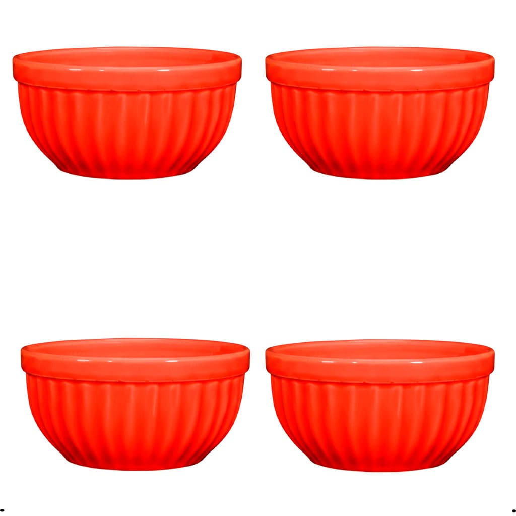 Kit 4 Tigelas Bowls Cumbucas Cerâmicas Itália 190ml 10,2x4,9cm Para Sobremesa Molho Petiscos Caldos