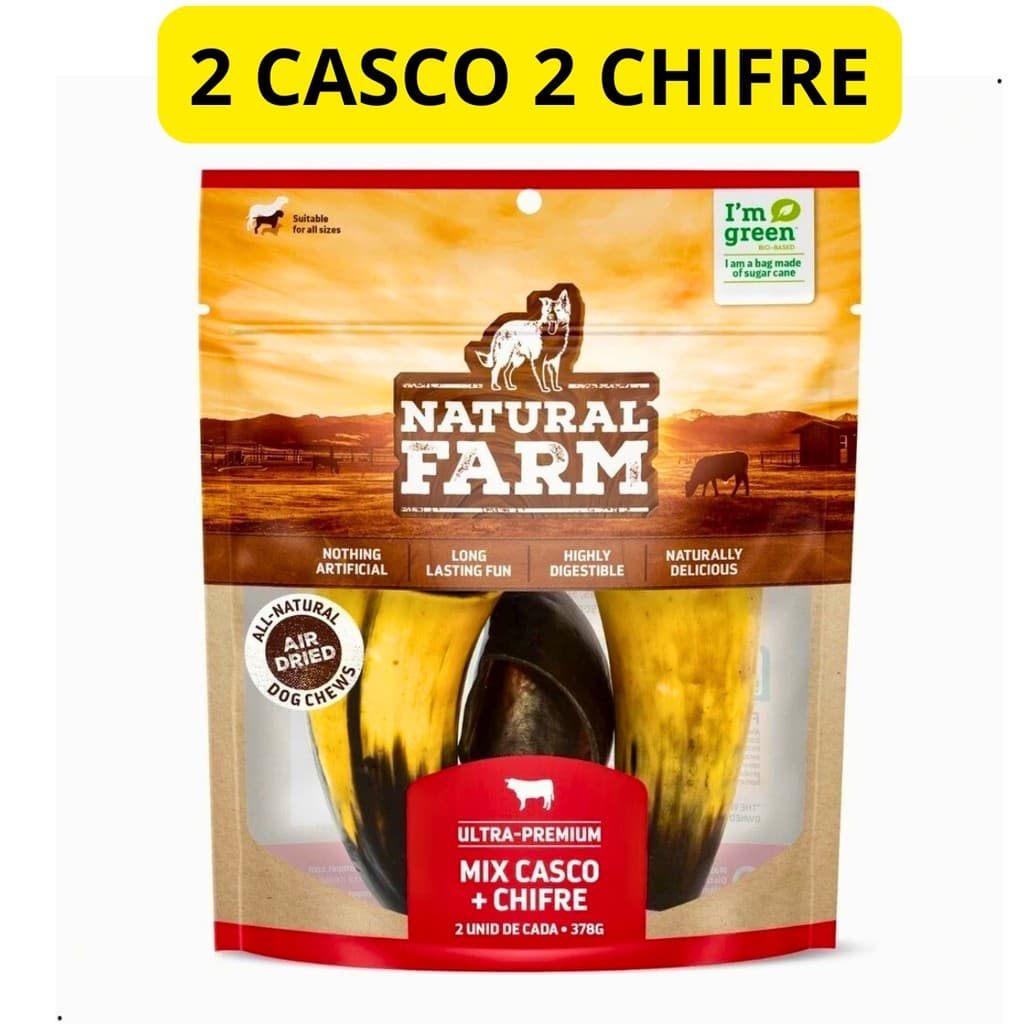 Mix Casco e Chifre Bovino Pacote 4 unidades Natural Farm 378g