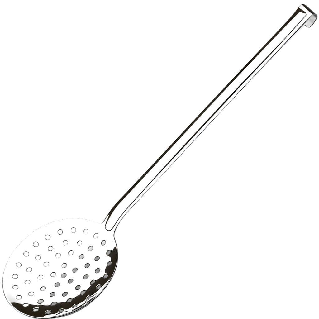 Espumadeira Aço Inox Arienzo Brinox 50cm Grande Cozinha Colher Perfurada Fritura Gordura Servir Arroz Buffet Restaurante