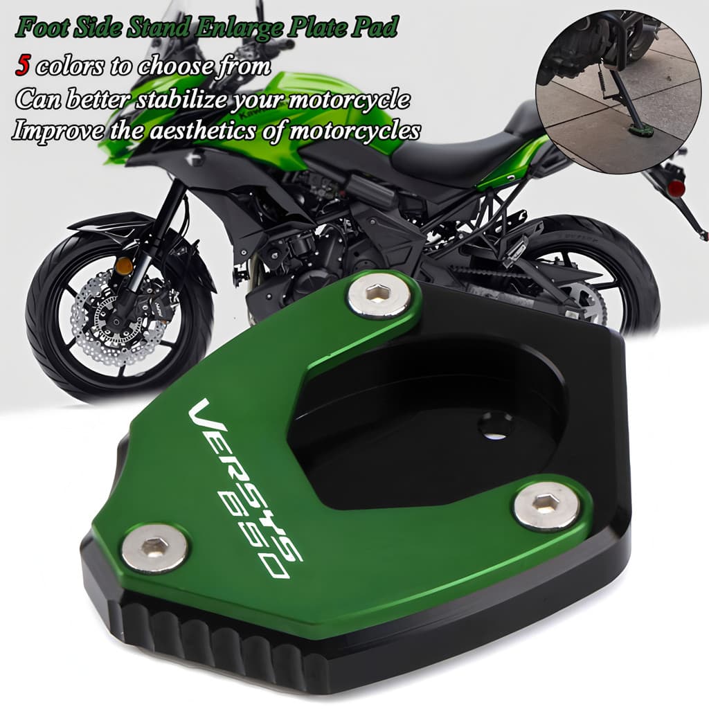 Apto Para VERSYS 650 VERSYS650 ABS 2010-2023 2019 2015 Motocicleta CNC Kickstand Pé Suporte Lateral Extensão Almofada Pl