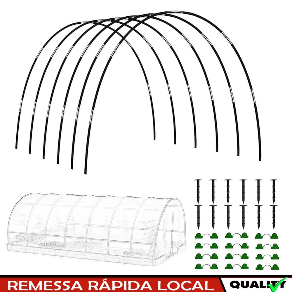 18 Peças Suporte Estrutura Arco Planta Fibra Vidro Flexível, Arcos De Jardim Para Canteiros Elevados, DIY