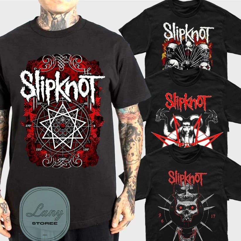Camiseta Básica Rock Banda Slipknot Camisa 100% Algodão Streetwear Temos Plus Size