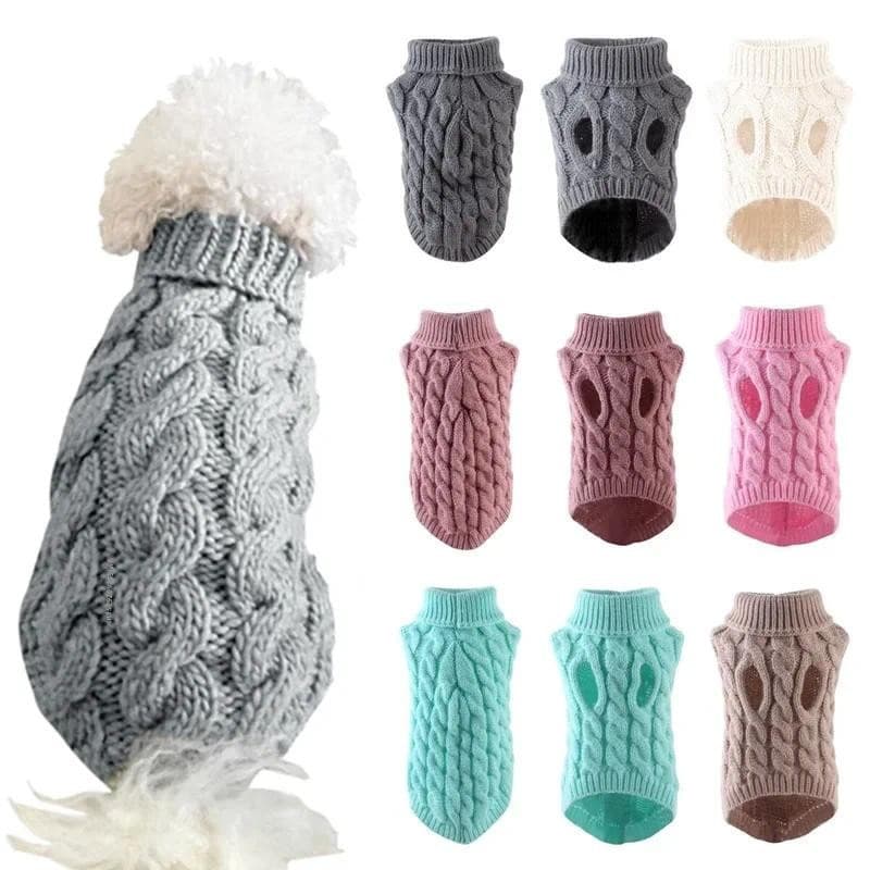 Inverno Roupas Para Cães Chihuahua Macio Filhote De Cachorro Gatinho Gola Alta Design De Cor Sólida Camisola De Moda De