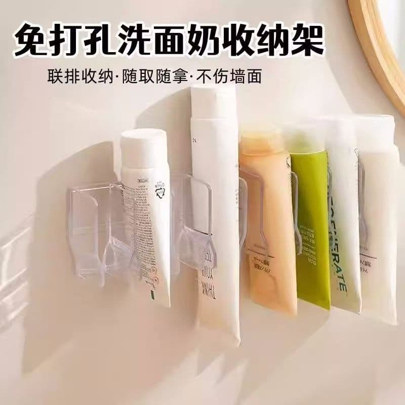 Rack de armazenamento multifuncional montado na parede, sem perfuração, rack de cosméticos para banheiro, espelho, armár