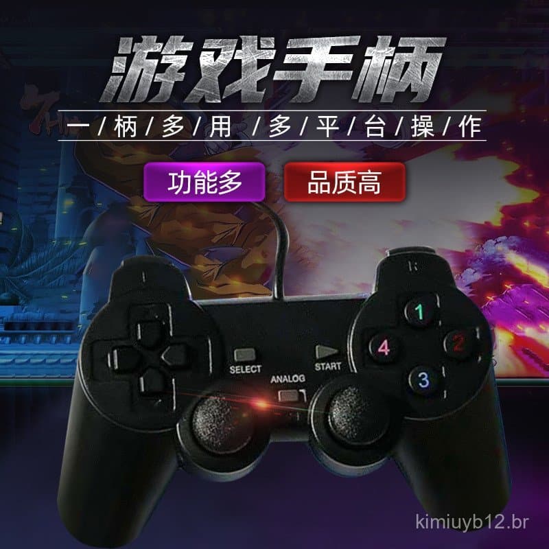 Controle de jogos estilo PS2, controlador com fio 208USB, controlador de jogos arcade para PC, acessórios para console d