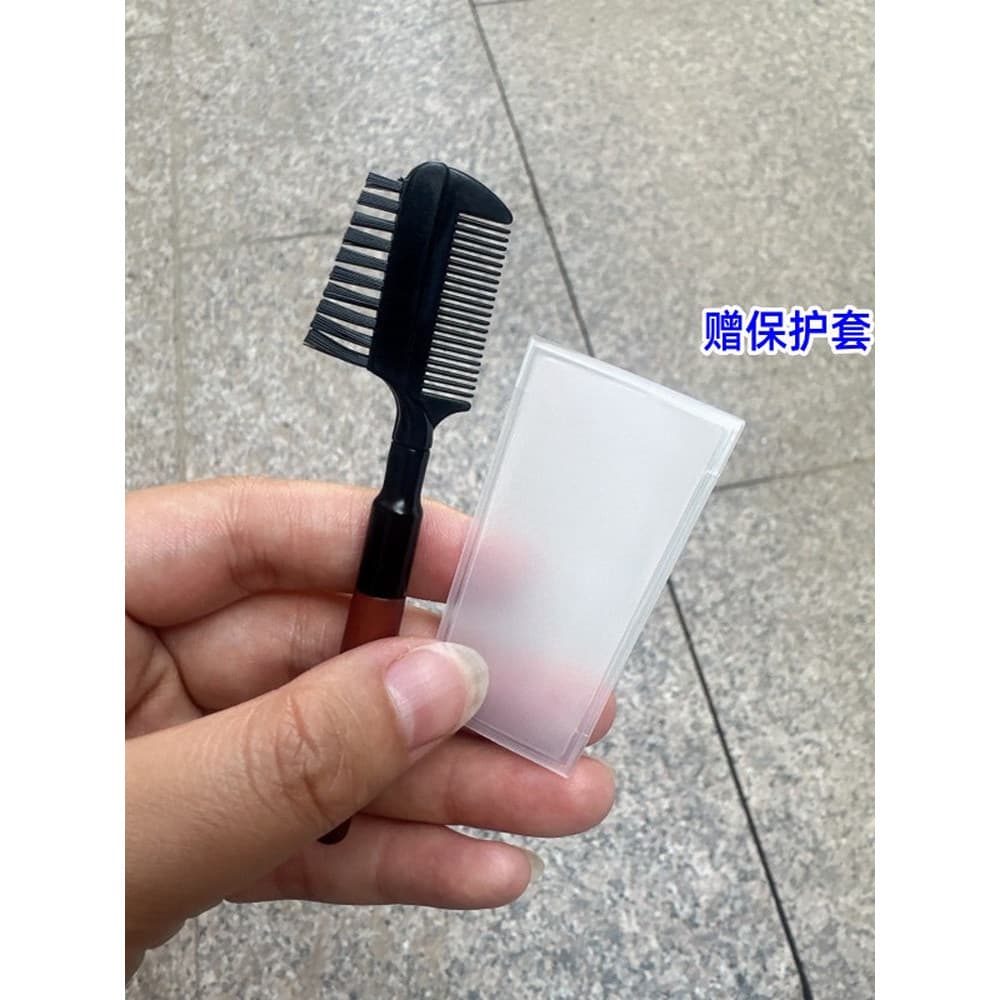 Cangzhou pincel de maquiagem Mini pente de cílios de duas cabeças cabo de madeira sólida pente de sobrancelha enxertia c