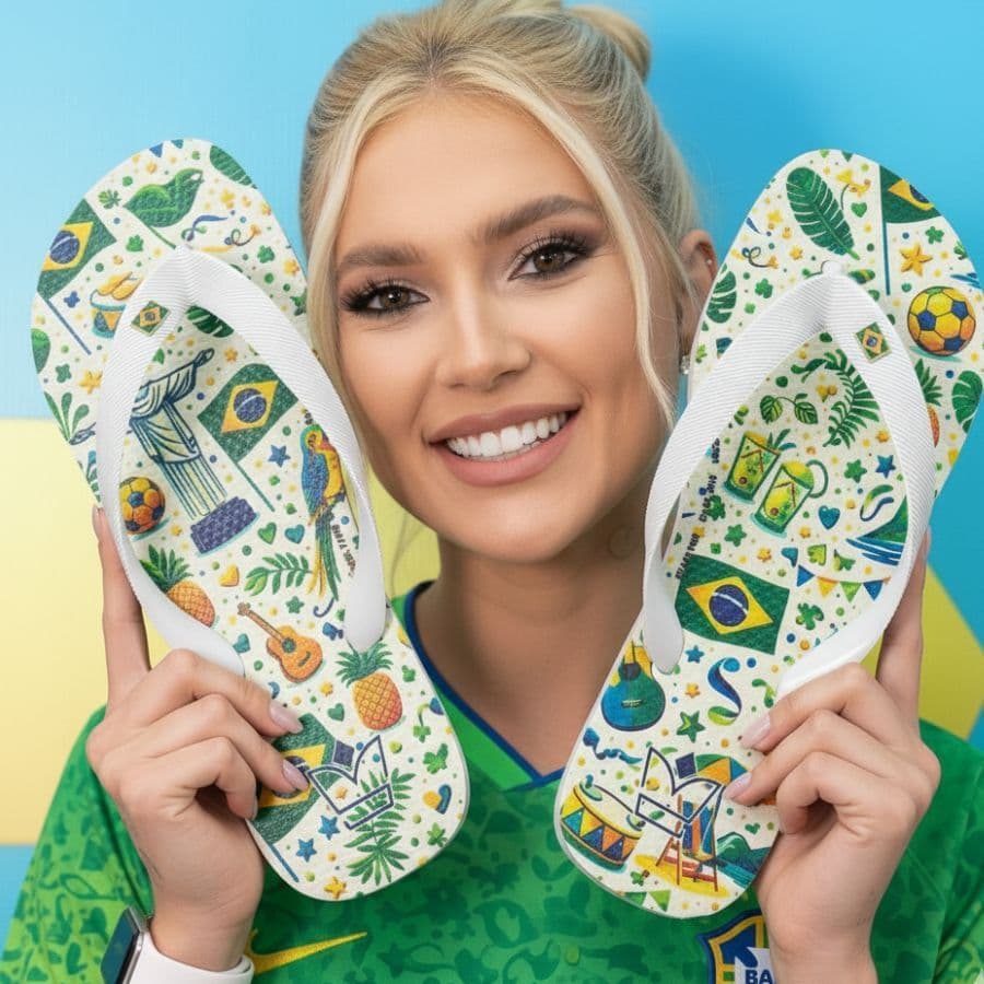 Chinela Havares Chinelo Brasil Feminino Copa 2026  Conforto Garantido + Solado Antiderrapante 33–40