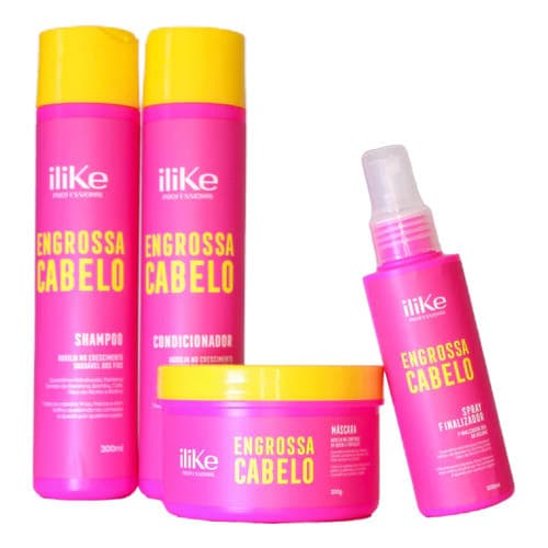 Ilike Engrossa Cabelo Original Crescimento + Volume - 4 Prod