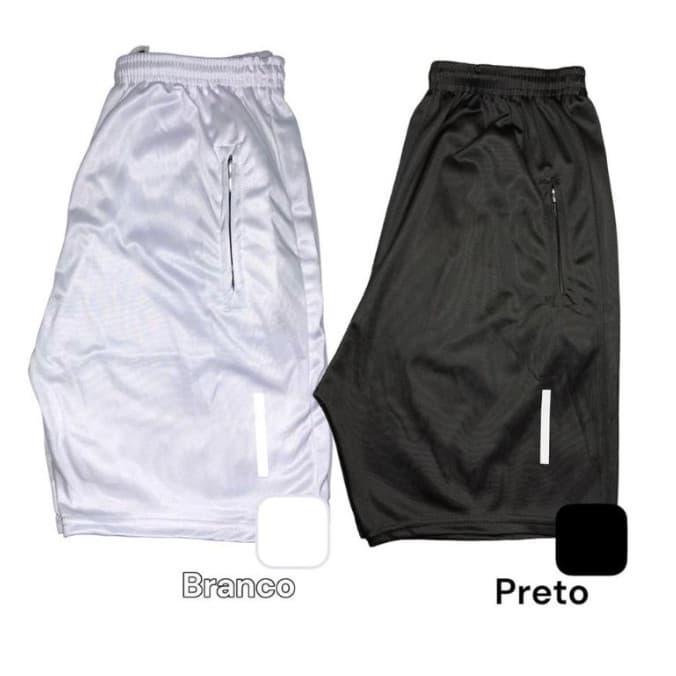 Kit 2 Shorts Bermuda Dry Fit Esportiva Treino Com Ziper no Bolso - academia