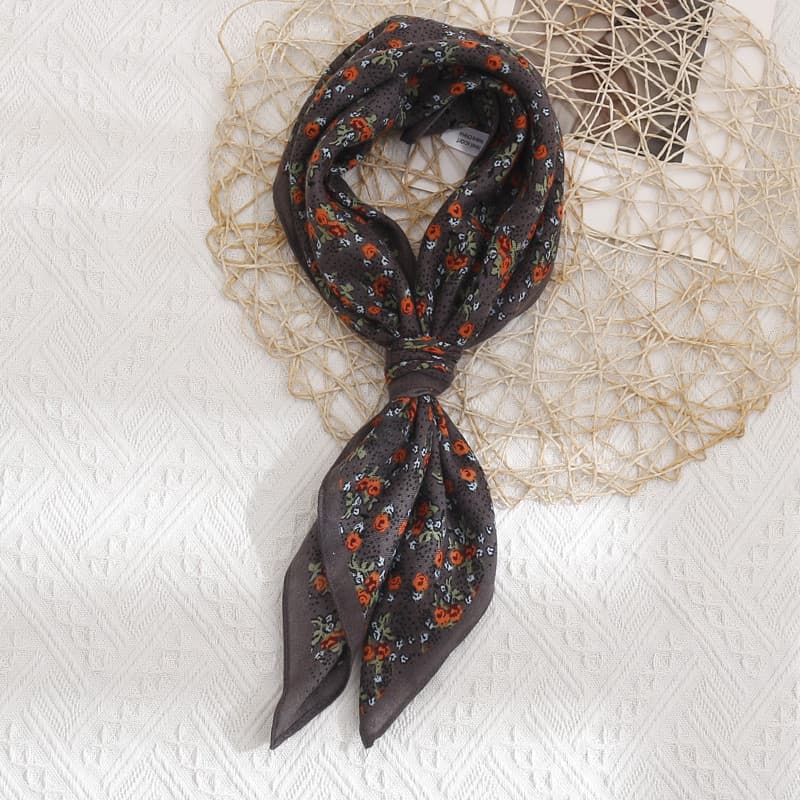 Literário estilo Retro algodão linho sentir Floral pequeno lenço quadrado primavera outono quente pescoço proteção decor