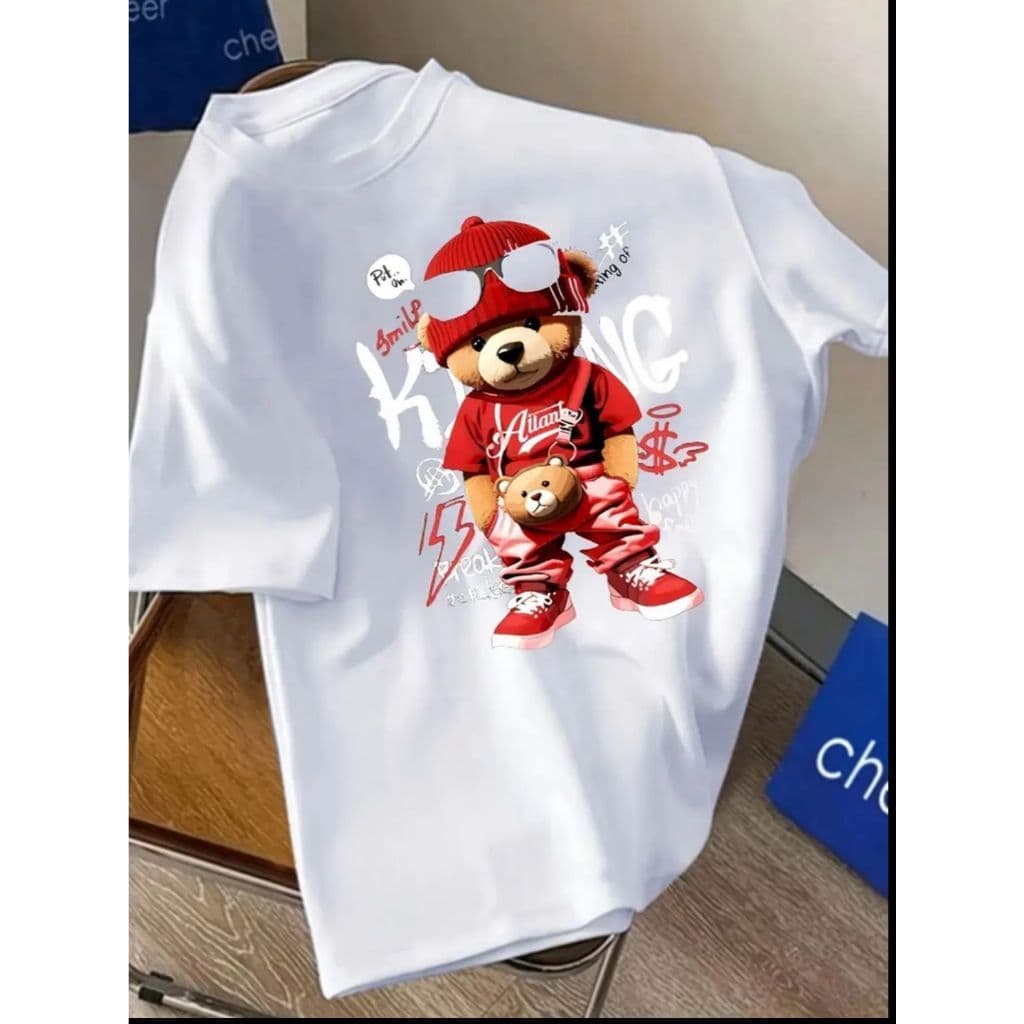 Camiseta unisex Urso King estiloso frente.