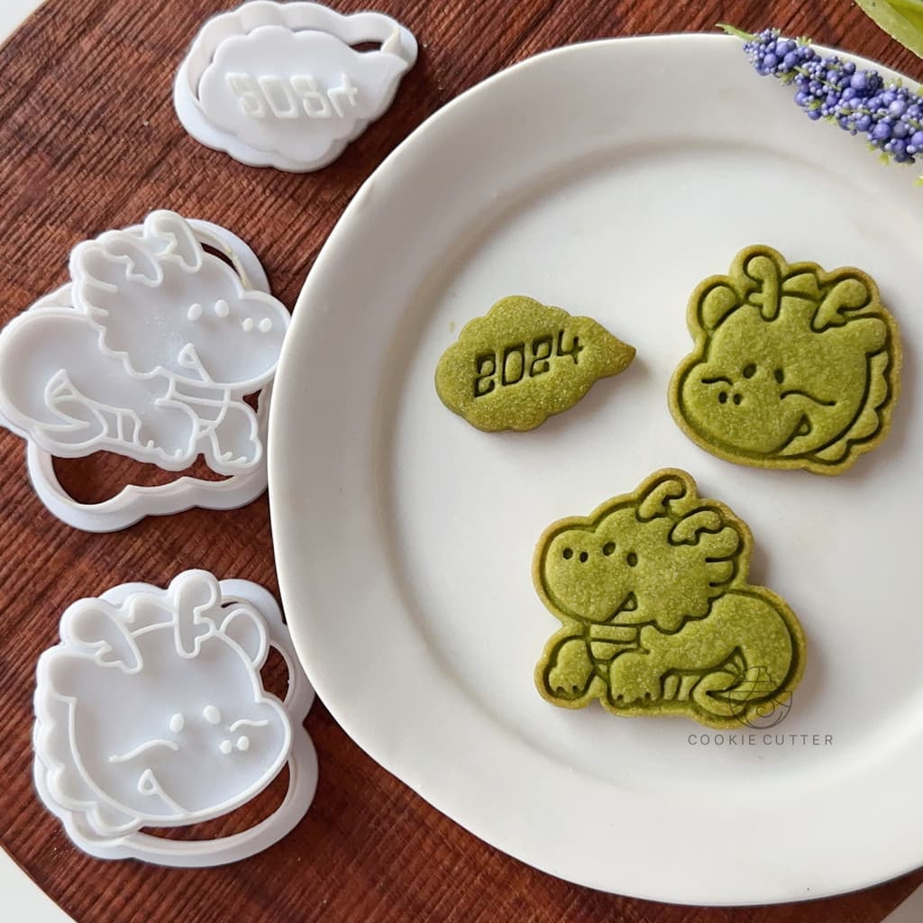 2024 Festival da Primavera Dos Desenhos Animados Ano Chinês do Dragão Molde de Biscoito Auspicioso Nuvem Biscoito Fondan