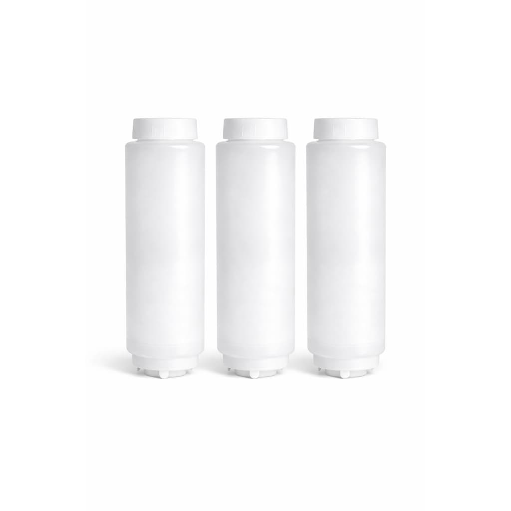 Kit 3 Bisnaga FIFO 473ml Invertida Molhos Dispenser Ketchup Mostarda Maionese