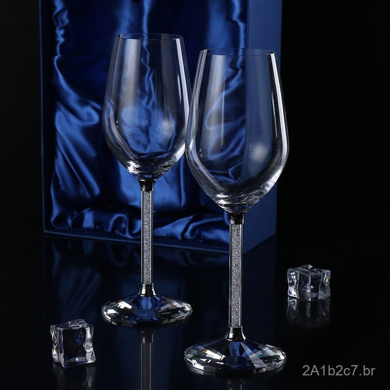 Conjunto de taças de cristal para uso diário doméstico, taças de vinho para casamento, cálices para uso doméstico, caixa