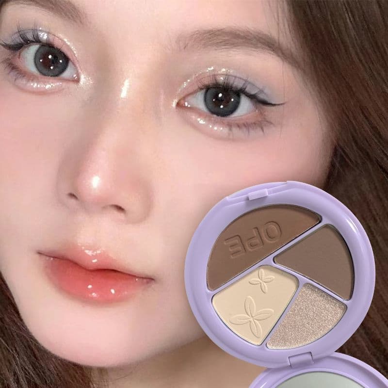 Festa de estudante cedo oito Pseudo maquiagem quatro cores sombra contorno paleta feminino destacando contorno-paleta co