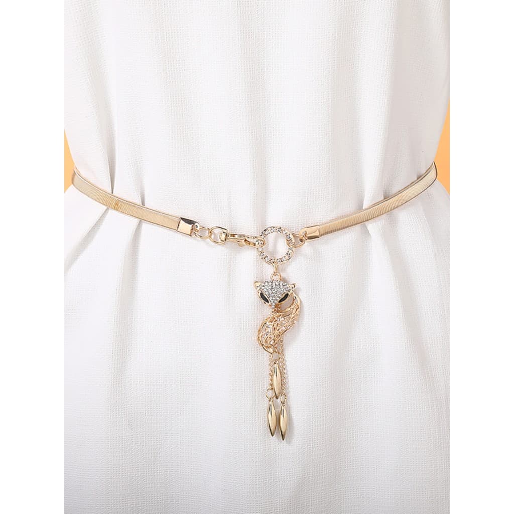 Cinto fino elástico feminino com saia vestido decorativo elástico verão outono All-Match diamante saia cinto cintura cor