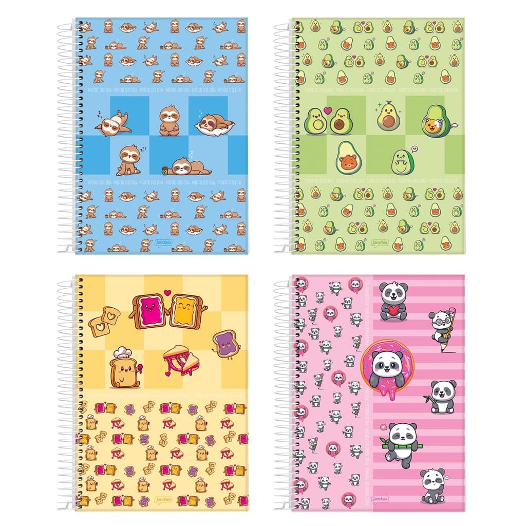 Caderno Infantil Escolar 1/4 Com Pauta Tematico Iconic
