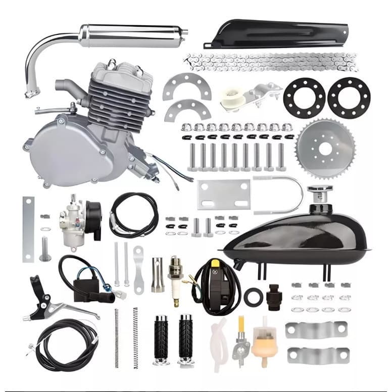 Kit Completo Motor De Bicicleta 80cc 1 Velas Nakasaki Profissional Motorizado