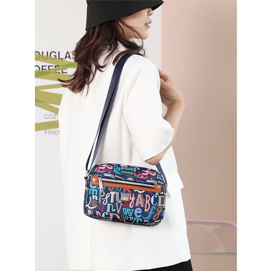 Saco de idosos feminino mensageiro pequeno saco Oxford pano de um ombro náilon mãe saco leve lona de meia-idade à prova
