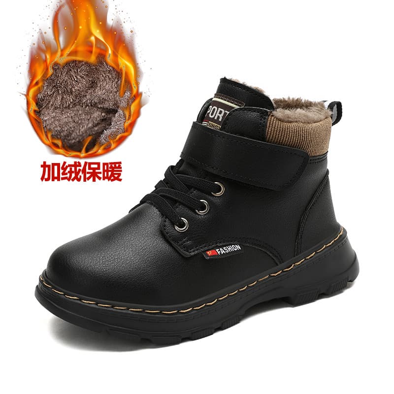 Marca meninos Martin botas de inverno crianças grandes sapatos de algodão meninos botas de neve mais veludo médio grande