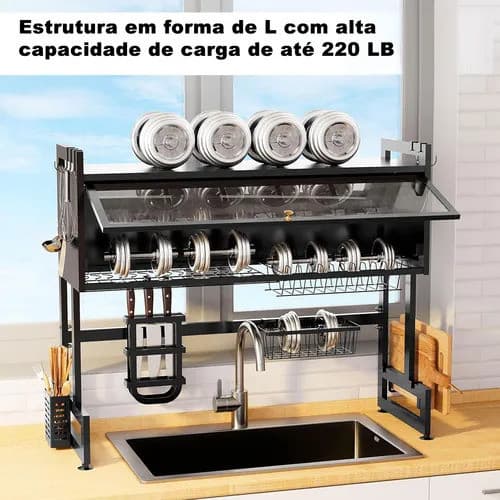 Escorredor De Louça Pratos Armario Organizador De Pia Cozinha 65cm