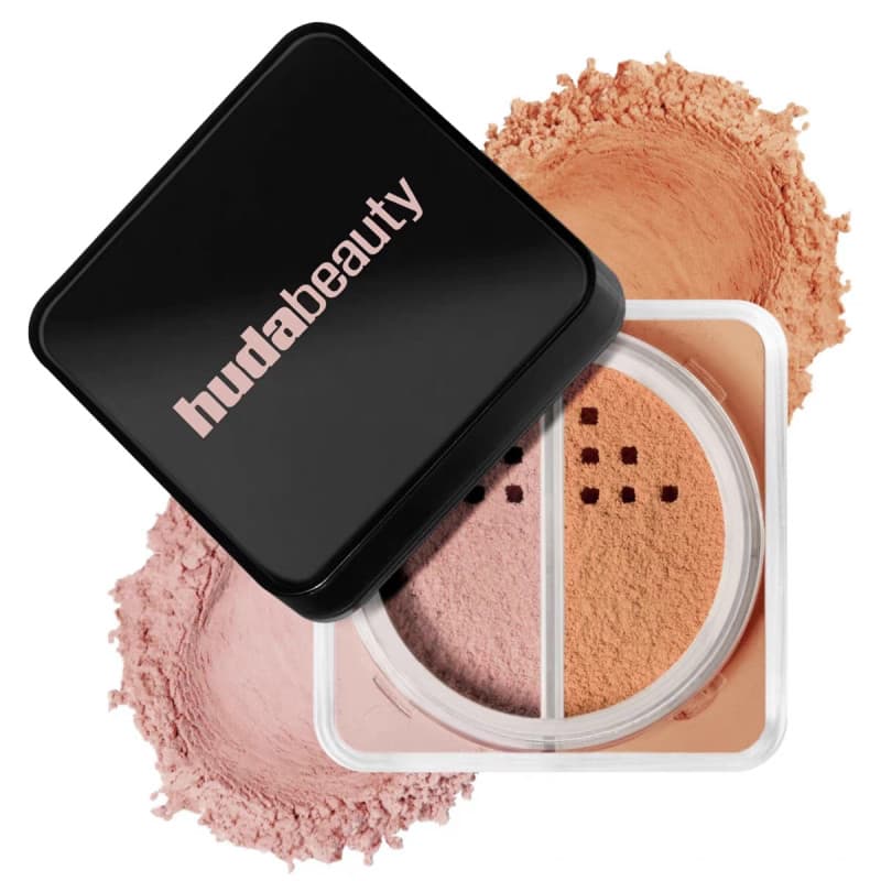 Huda Beauty Set Maquiagem De Cor Dupla Pó Solto Mel Em Controle De Óleo Hold Makeup Grind Skin Aderir Sem Colar Facial D