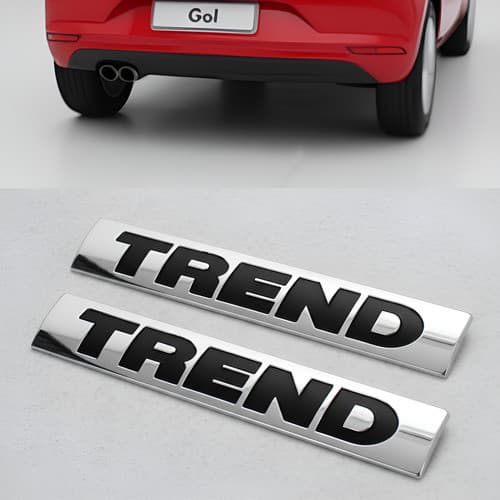 Par Emblema Plaqueta Trend Vw Gol/voyage G5 -2009 À 2012 Fox Com Embalagem Adicional