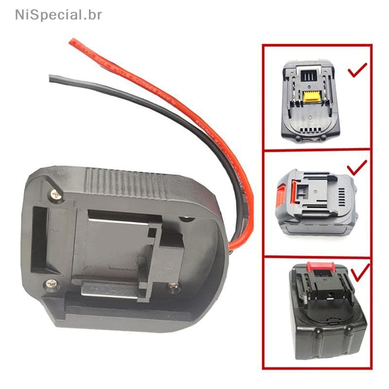 [Nis] Adaptador De Saída De Conector De Cabo De Bateria DIY De Dois Plugues Para Íon-Lítio 18V BL1830 BL1840 BL1850 Fura