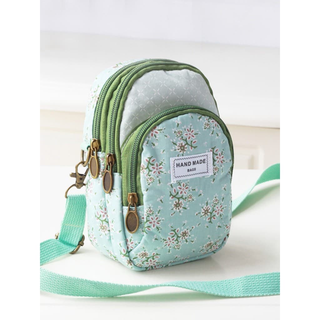 Bolsa mensageiro feminina verão novo estilo All-Match tecido saco de um ombro Vertical Multi-camada zíper chave moeda sa