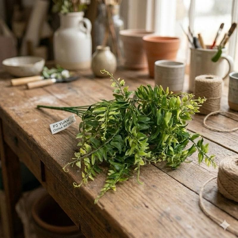Folhagem Artificial Verde para Vaso Arranjo Enchimento Decorativo Permanente Complemento para Decoração de Ambientes.