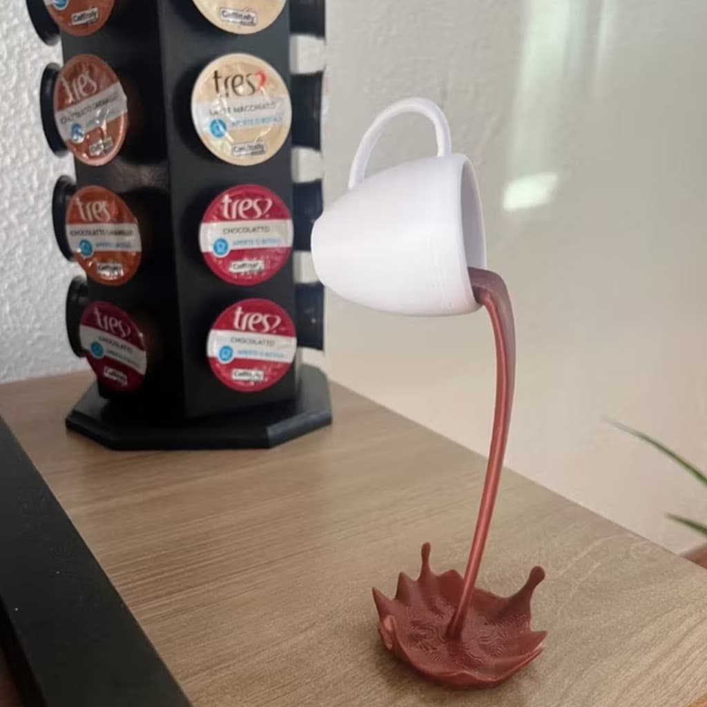 Decoração Cozinha Xícara Flutuante- Cantinho Do Café Impressão 3D