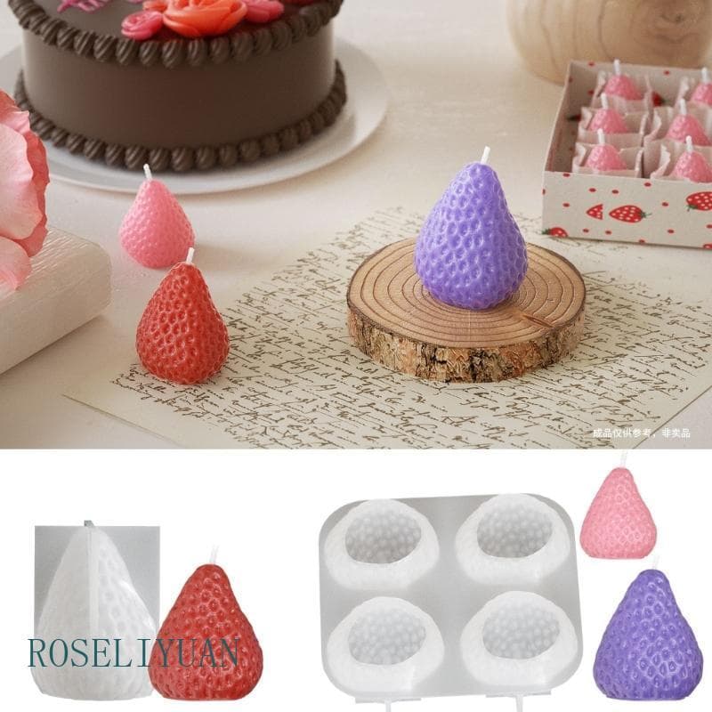 Molde Morango Silicone Fácil Limpar ROS Para Oficinas Criativas E Férias Fazendo Designs Macios Duradouros