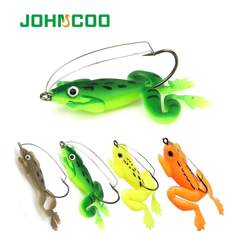 JOHNCOO 4 peças Iscas de Pesca em Forma de Sapo 6cm 5g Isca Artificial de Pesca Isca Flutuante para Lúcio e Peixe-Cabeça