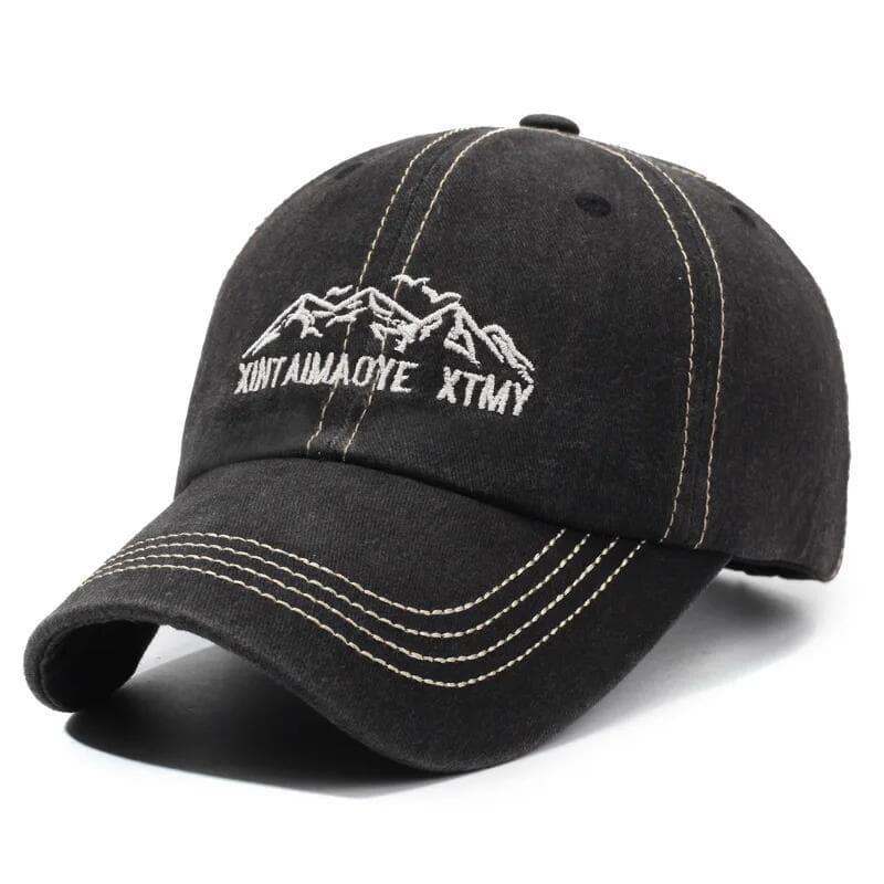 Boné de Beisebol Unissex de Denim para Primavera e Verão, para Homens e Mulheres, Estilo Trucker com Bordado de Letras,