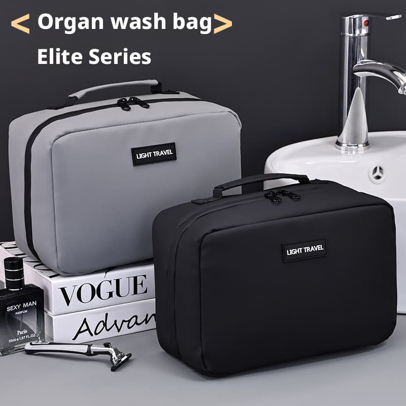 Bolsa de higiene pessoal para órgãos masculinos de negócios, bolsa portátil para armazenamento de viagem, grande capacid