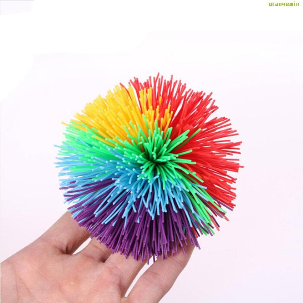 Arco-Íris Ponta Do Dedo Sensorial Bola Elástica Descompressão Romance Engraçado De Pele De Borracha Para Aliviar O Estre