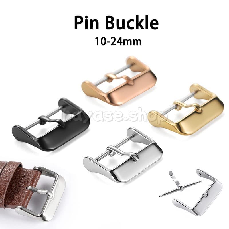 Fivela De Pino De 10-24 Mm Para Pulseira De Relógio Fecho De Metal Polido Em Aço Inoxidável 304 Prata Rosegold Ouro Pret