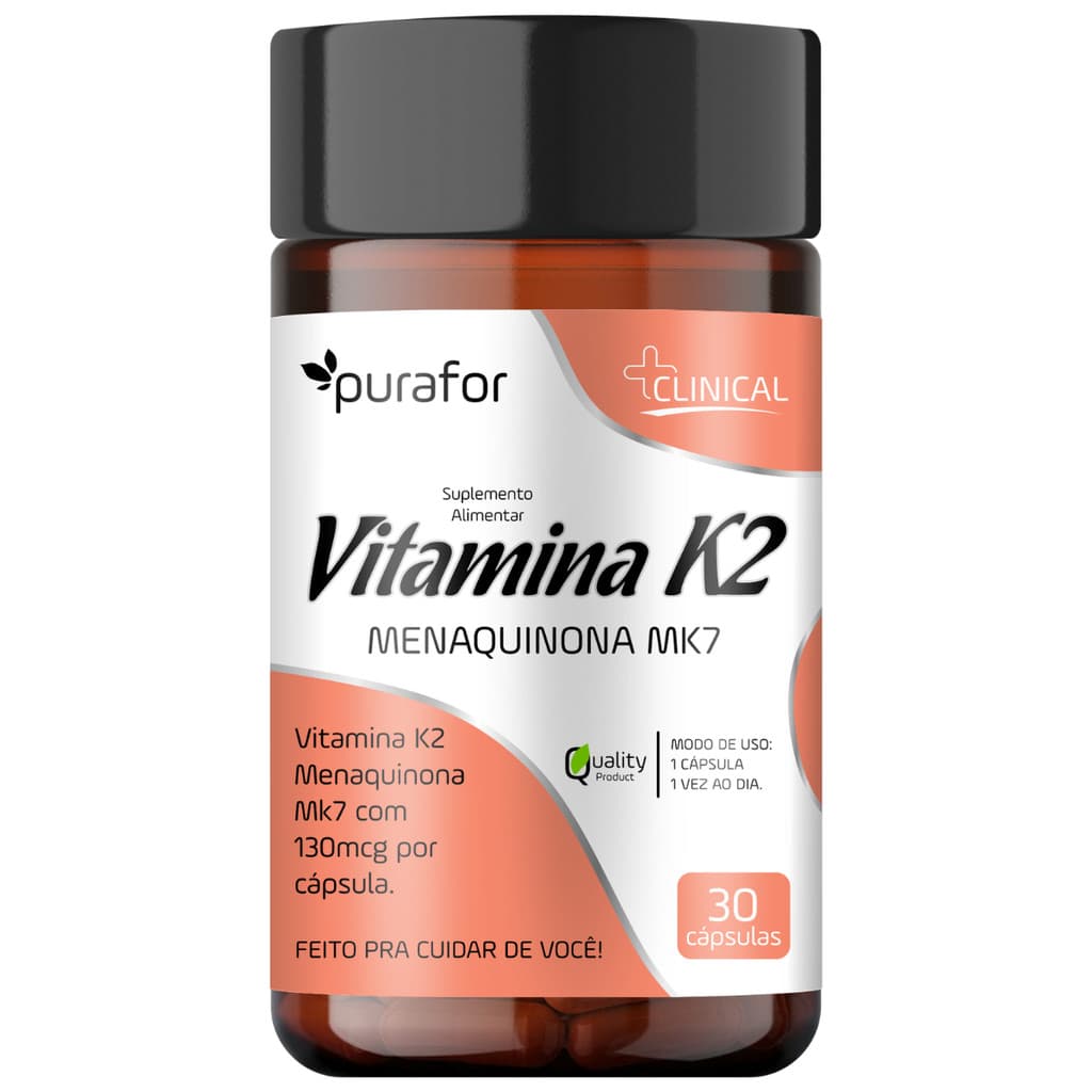 Vitamina K2 MK7 Purafor Clinical – Suplemento Alimentar para Rotina Saudável – 30 Cáps