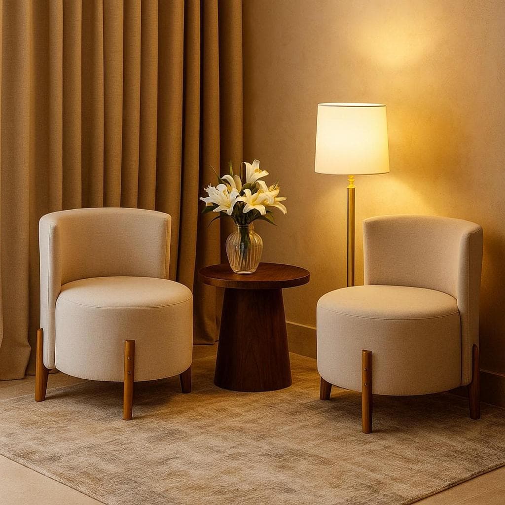 Conjunto 2 Poltronas Luna Sala Moderna Quarto Banquetas Escritório