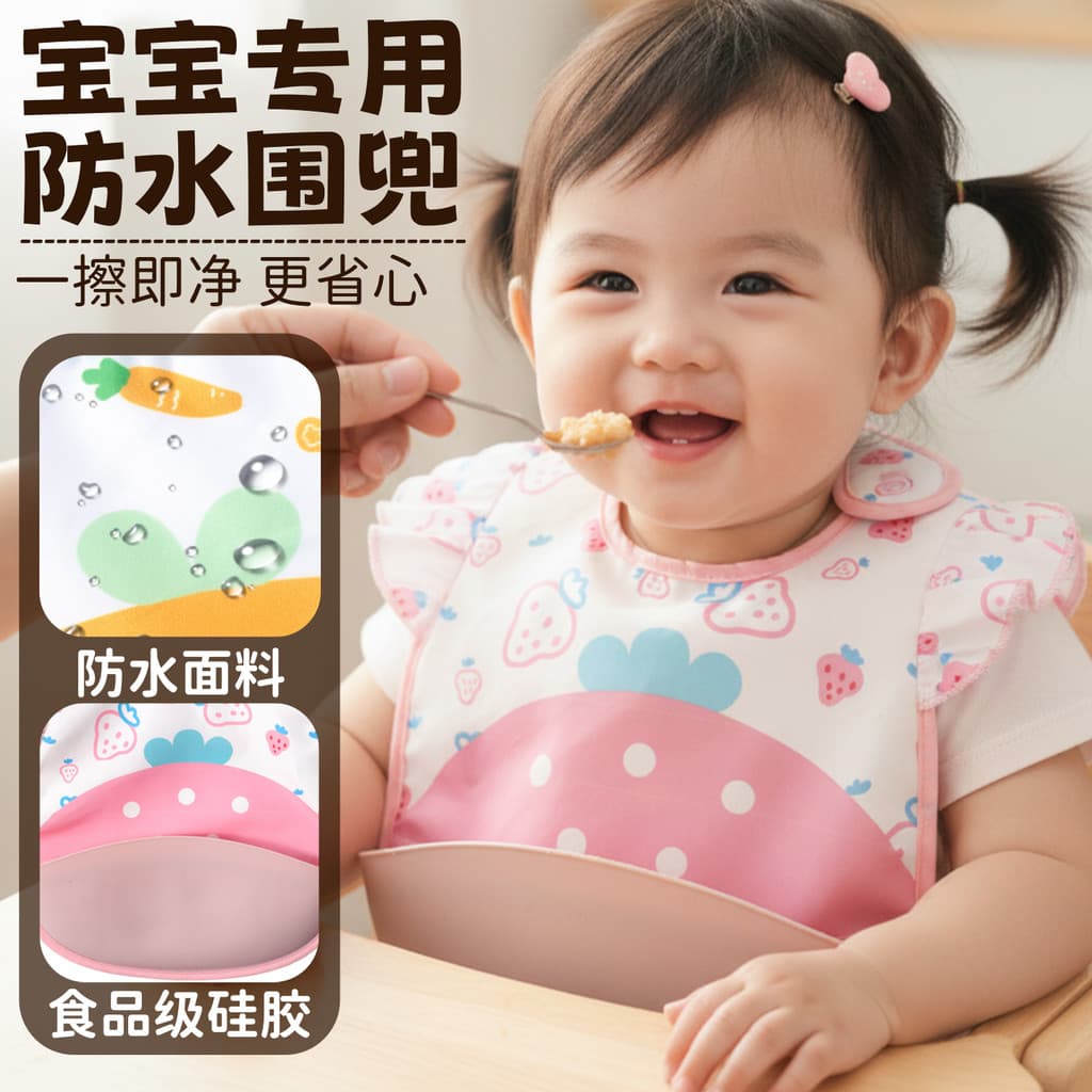 Babador de suplemento alimentar para bebês, babador de Silicone de qualidade alimentar à prova d'água Anti-sujeira, bols