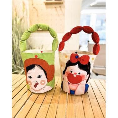 Novo estilo bolsa de lona nicho Design bolsa versão coreana axilas saco feminino balde saco estudante mão-transporte peq
