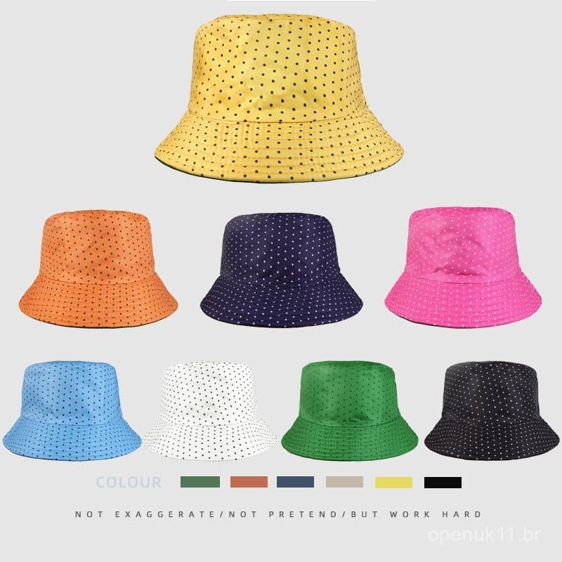 Novo chapéu feminino retrô de bolinhas para primavera-verão, proteção solar, chapéu de pescador feminino da moda mais ve